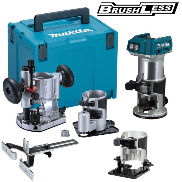 Makita DRT50ZJX3 18v LXT Li-ion Brushless Router/Trimmer with Extra Bases