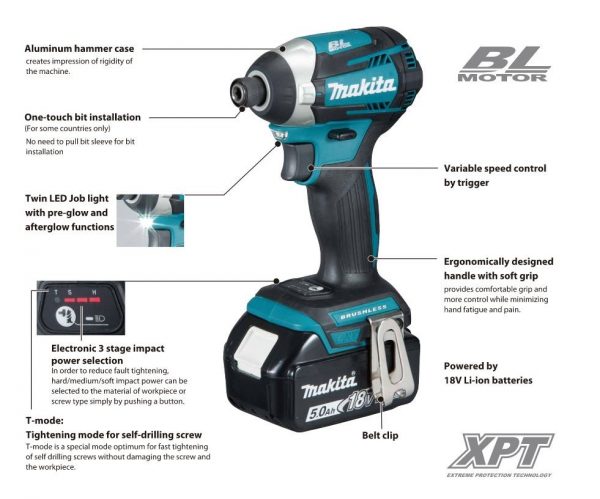 Makita DTD154Z 18V Li-ion Brushless Impact Driver Body Only - Image 3