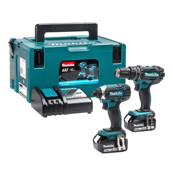 Makita DLX2131TJ 18V 2x5.0Ah Li-ion Combi Impact Twin Kit