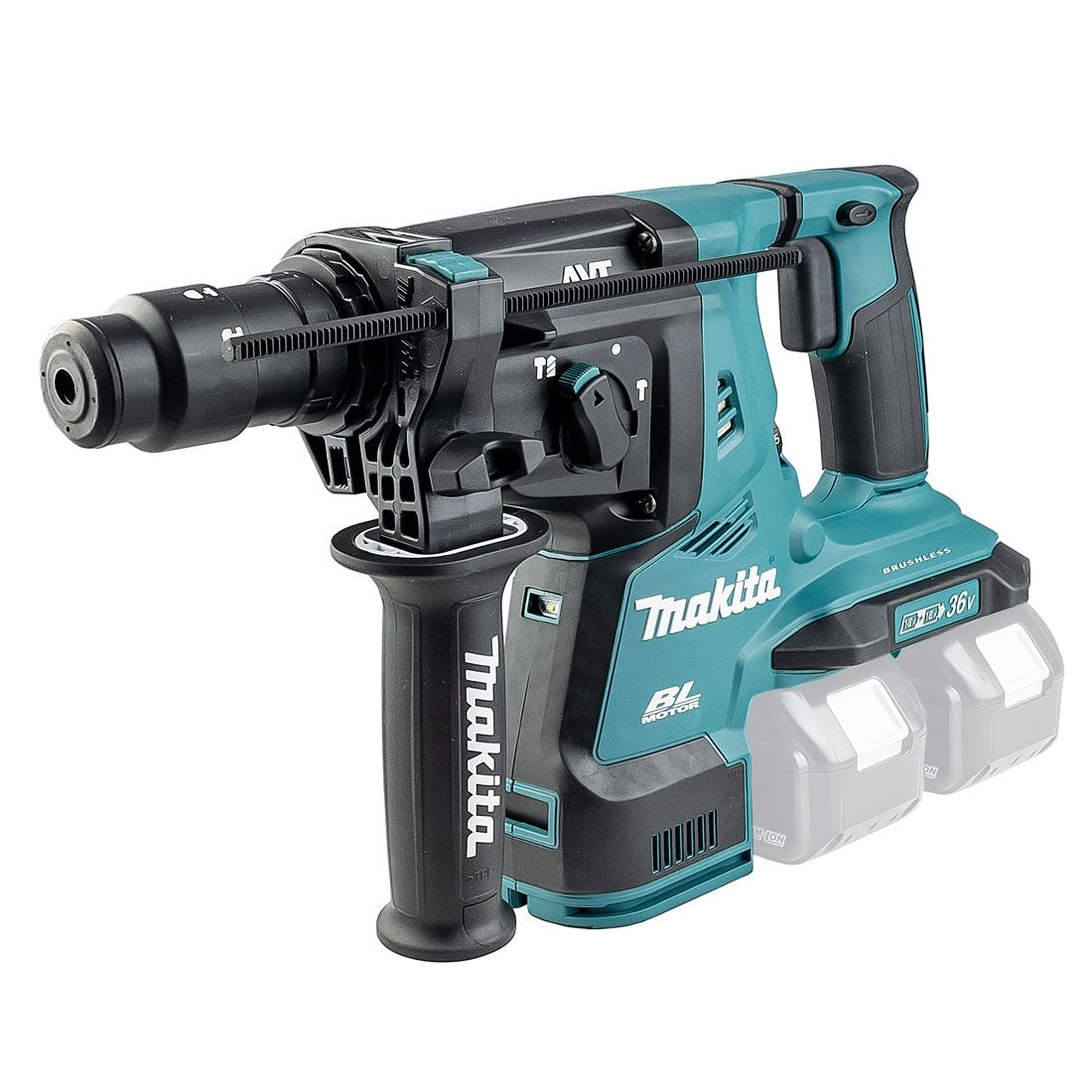 Makita DHR281ZJ Twin 18v LXT SDS+ Rotary Hammer with QCC Body Only In Makpac Carry Case - Image 2