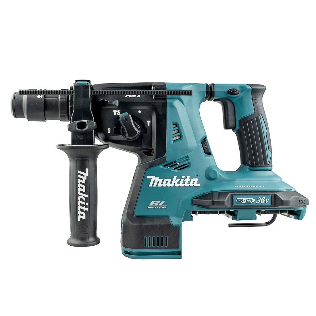 Makita DHR281ZJ Twin 18v LXT SDS+ Rotary Hammer with QCC Body Only In Makpac Carry Case - Image 3