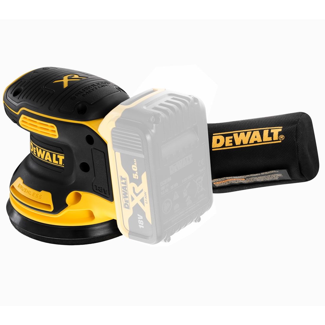 DeWalt DCW210N-XJ 18v XR Cordless Brushless 125mm Random Orbit Sander Body Only - Image 2